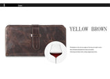 Oil wax leather men's leather wallet casual retro long wallet large capacity multi-position clutch men's purse
