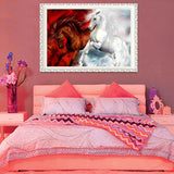 DIY 5D Partial Diamond Embroidery The horse Round Diamond Painting Cross Stitch Kits Diamond Mosaic Home Decor