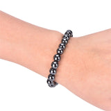 Unisex Luxury Slimming Bracelet Weight Loss Round Black Stone Magnetic Therapy Bracelet Health Care 1PCS
