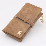 New Fashion Elegant Women Wallets Drawstring Nubuck Zipper Luxury Brand Famous Designer Card Wallet Women Purse PU Wallet Female