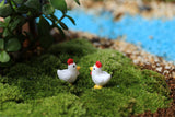 XBJ160 Mini 5pcs White little cock decoration supplies moss micro landscape deco  Garden deco Creative handicrafts