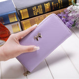 women long clutch Wallets female Fashion PU Leather Bowknot coin bag phone purses Famous designer lady cards holder wallet