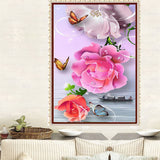 DIY 5D Partial Diamond Embroidery The flower Round Diamond Painting Cross Stitch Kits Diamond Mosaic Home Decoration