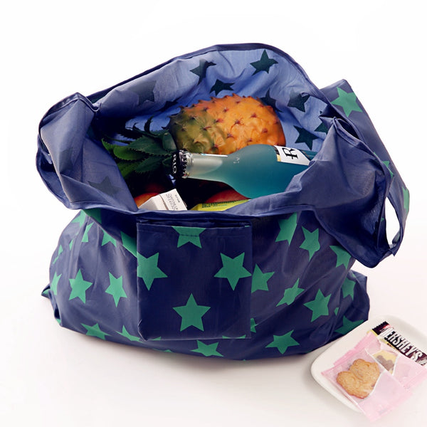 Fashion portable women shopping bag creative printing Oxford cloth folding Ladies bag Kitchen storage bags home accessories