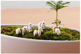 XBJ137 Mini 8pcs White horse decoration supplies moss micro landscape deco  Garden deco Creative handicrafts