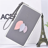 Tide leaf new long section of lychee pattern ladies wallet Korean casual lunch box clutch ladies' leather handbag purse