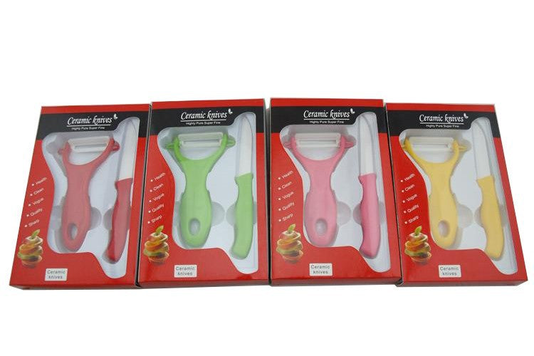 New arrival guaranteed 100% Ceramic kitchen tools for gift, fruit knife with peeler,2 in 1 color box packing Secondary image