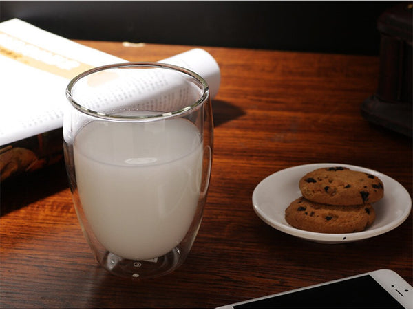 New And Fashion Classic 150 or 250 or 350 or 450ML Glass Double Wall Transparent Coffee Cups Insulate Office Tea