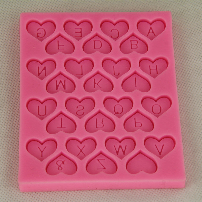 New Heart Shape Letter Design Chocolate Candy Silicone Mold Kids Birthday Cakes Decoration Sugar Craft Baking Tools Secondary image