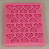 New Heart Shape Letter Design Chocolate Candy Silicone Mold Kids Birthday Cakes Decoration Sugar Craft Baking Tools