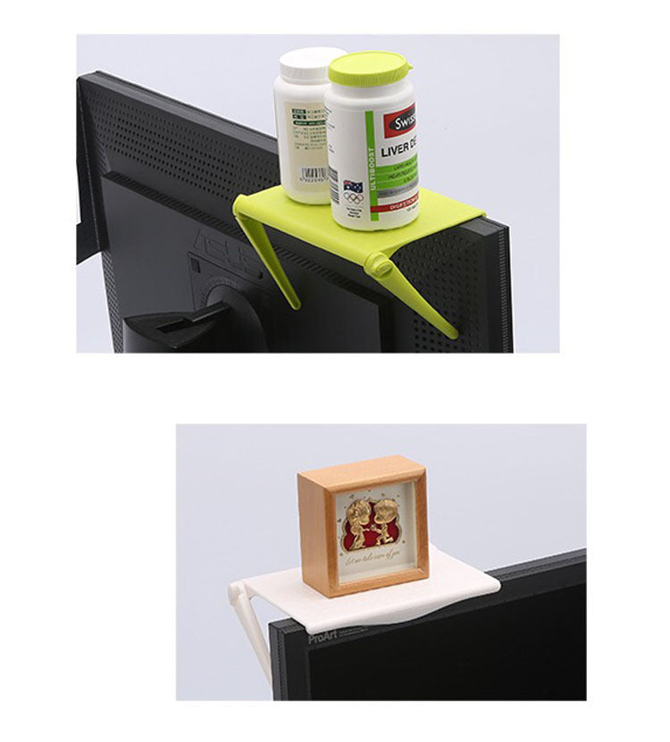 1pc Office Storage Rack Clip Computer Screen Table Desk Accessories Organizer for Cosmetics Shelf Home Office Organizer