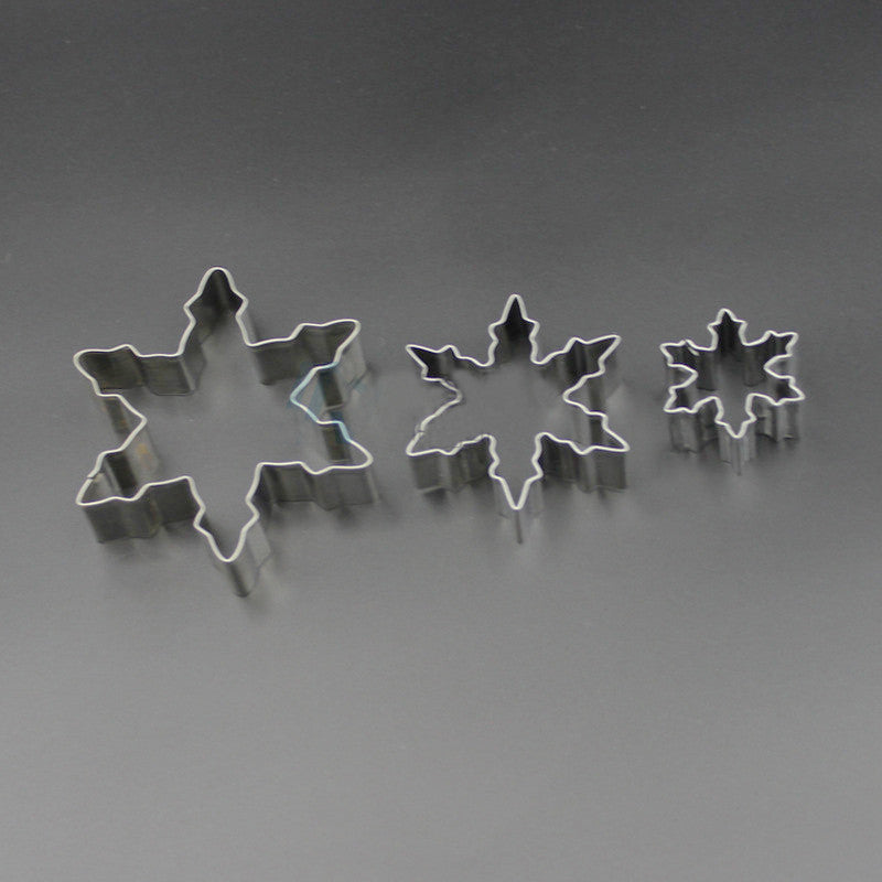 Snowflake Shape 3 pcs/Lot Cookie Cutter Stainless Steel Snow Form Cookie DIY Fondant Chocolate cake Decoration Mould Secondary image