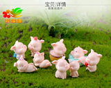 2pcs/lot Piggy Story Micro Landscape Resin Crafts Small Decoration Keychain Accessories Dolls 12 Zodiac Pigs