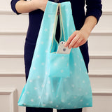 Fashion portable women shopping bag creative printing Oxford cloth folding Ladies bag Kitchen storage bags home accessories