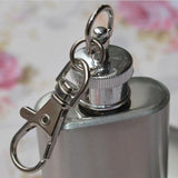 AG 24 Mosunx Business Hot Selling 2oz Mini Stainless Steel Hip Flask Alcohol Flagon with Keychain