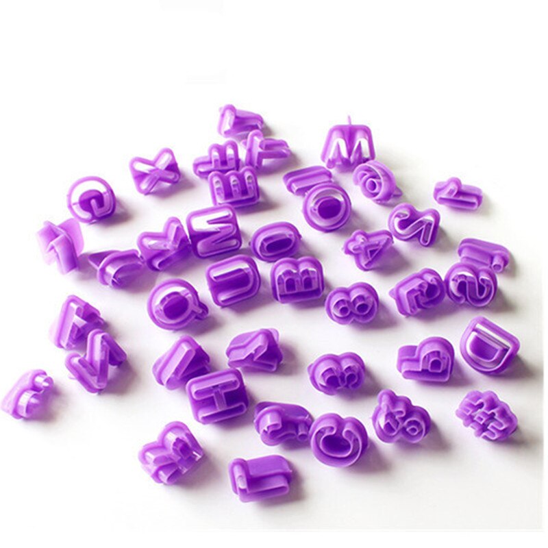 New 40 PCS/Lot Number Letters Happy Birthday Plastic Fondant Cake Decoration Tools Font Alphabet Cookie Biscuit Cutter