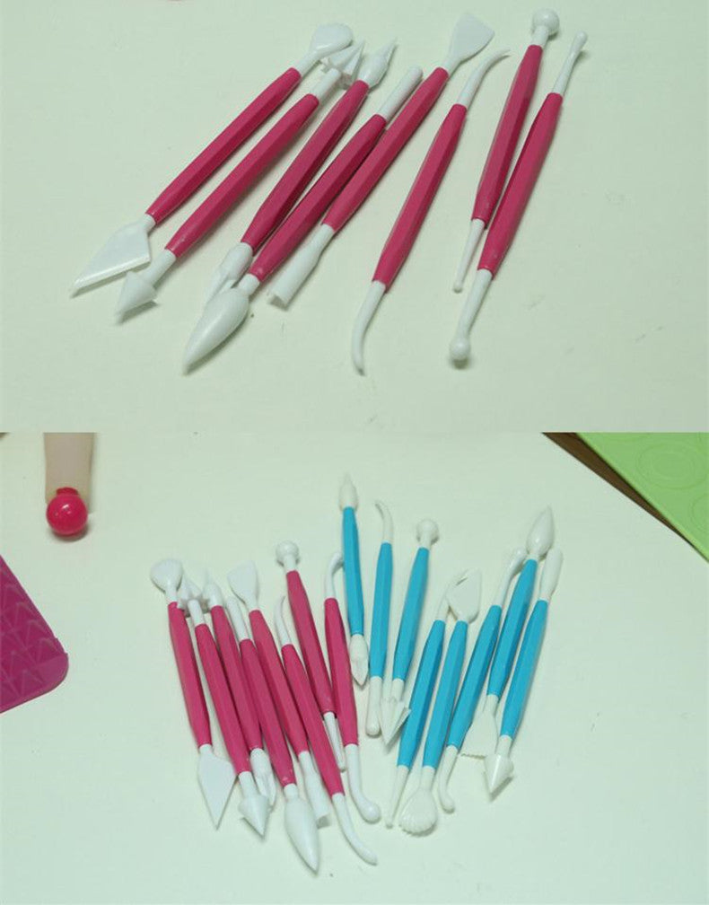 New 8Pcs/set Sugarcraft Fondant Grade Plastic Cake Pastry Carving Cutter Decorating Flower Clay Modelling Craft Tool