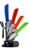 brand high quality kitchen knife ceramic knife set 3" 4" 5" 6" inch + peeler + Transparent Acrylic Stand kitchen