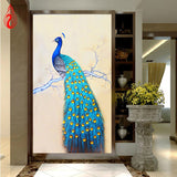 DIY 5D Diamonds Embroidery Mosaic The spirit of the peacock Round Diamond Painting Cross Stitch Kits Home Decor
