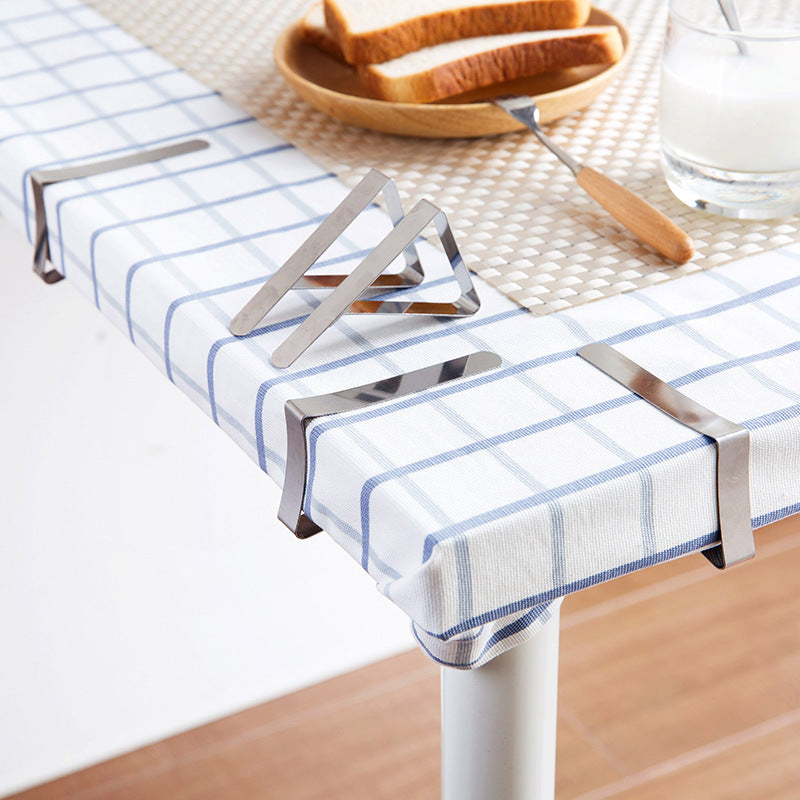 6PCS Stainless Steel Tablecloth Clamps Wedding Promenade Table Cover Holder Clip Promenade/Round Board Stable Clips Secondary image