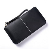 Long European&American zipper small fresh cell phone bag High-quality PU leather student thin multi-purpose wallet