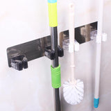 Multifunctional Traceless Sucker Hook Mop Holder Wall Mounted Kitchen Bathroom Suction Cup Rag/Broom/Mop Rack Storage Holder