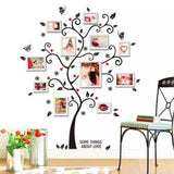 Chic Black Photo Frame Tree Flower Mural Wall Sticker Decor Room Decals - Intl