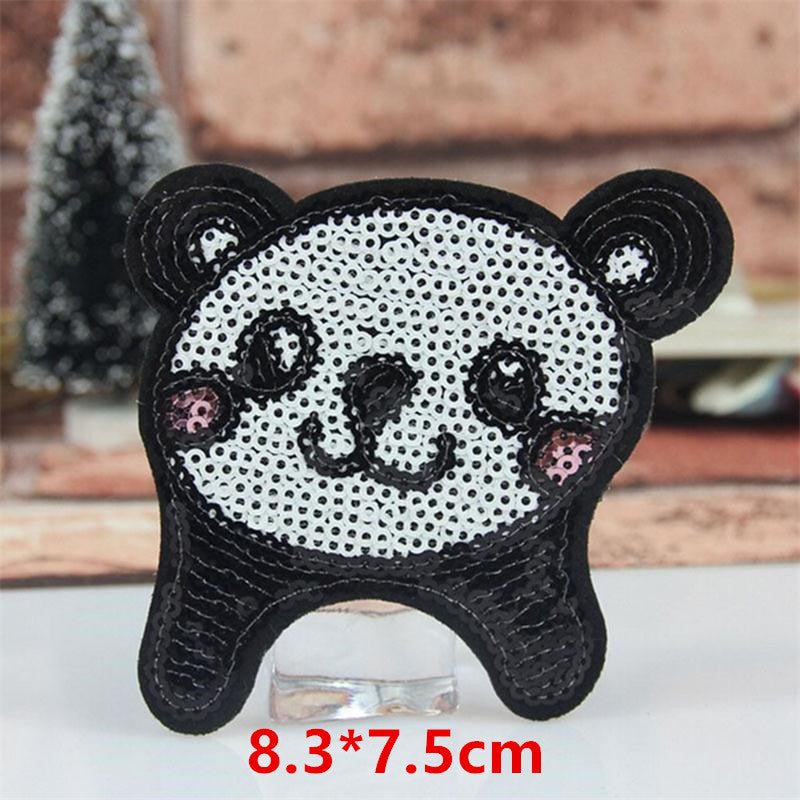 Cute Sequins Cartoon Fruit lip panda Patches embroidered patches for clothes wedding clothing DIY patchwork fabric