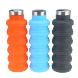 500ML Portable Silicone Water Bottle Retractable Folding Coffee Bottle Outdoor Travel Drinking Collapsible Sport Drink Kettle