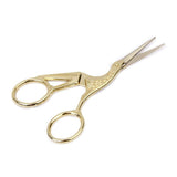 Stainless Steel Retro Tailor Scissor Crane Shape Sewing Small Embroidery Craft CrossStitch Scissors DIY Home Tools (Golden)