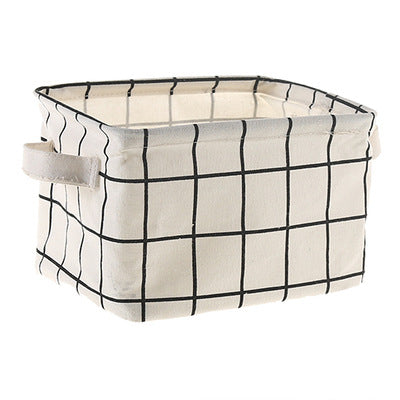 Desktop Storage Basket Cute Printing Waterproof Organizer Cotton Linen Sundries Storage Box Cabinet Underwear Storage Bag