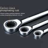Ratchet Combination Metric Wrench Set Fine Tooth Gear Ring Torque and Socket Wrench Set Nut Tools for Repair A Set of Wrench