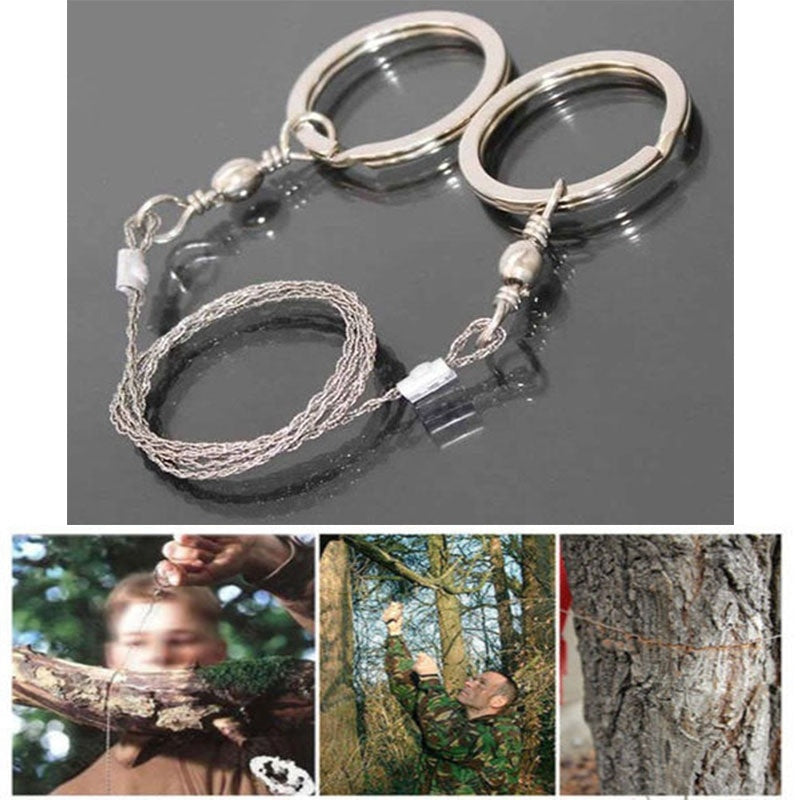 550mm(21.6'') Emergent Survival Wire Saw Camp Hike Outdoor Mountain climb Cut Hunt Fish hand Tool Fretsaw Bushcraft Kit