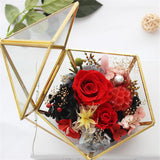 Nordic Geometric Transparent Glass Flower Room Glass Ring Box Wedding Ring Jewelry Box Glass Cover Innovative Home Decor