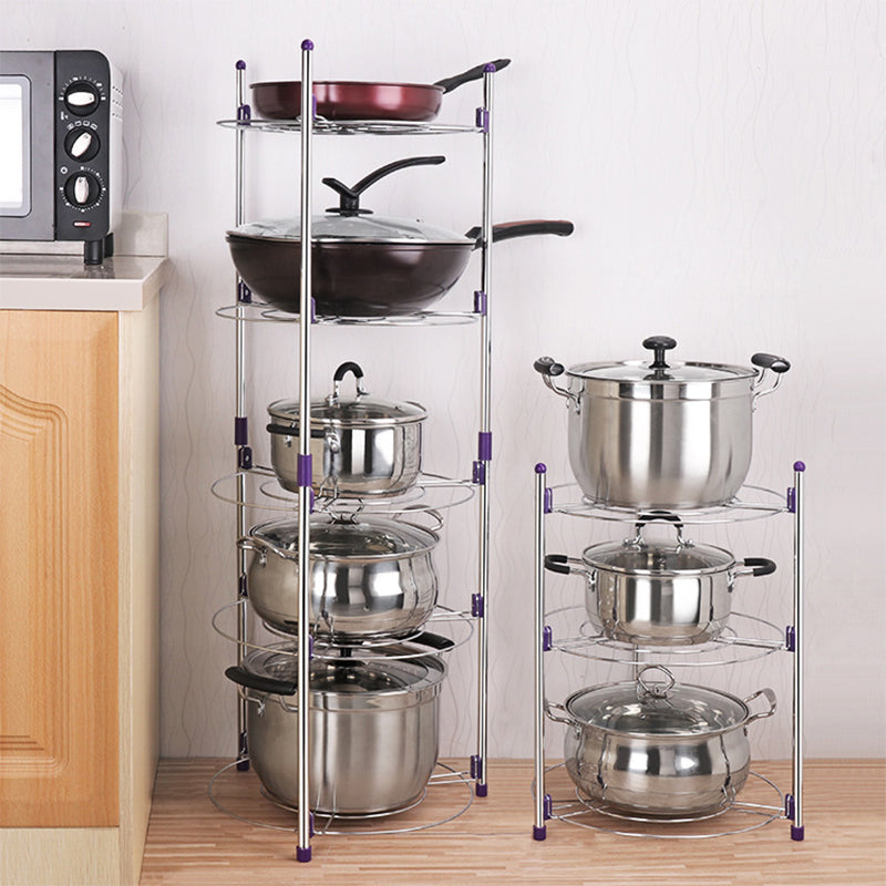 5-Layers Kitchen/Bathroom Shelf Portable Space Saving Basin Pot Combinatorial Storage Racks Durable Sundry Organizer Holders Main image