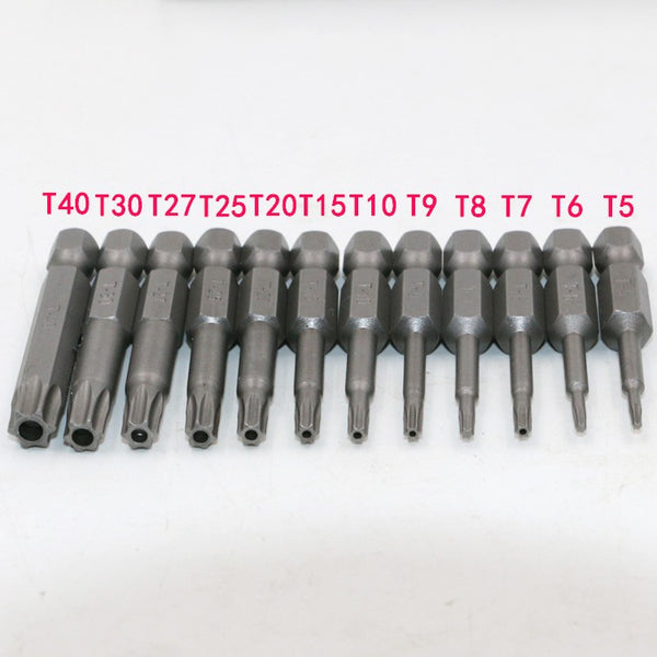 11pcs 12pcs Security Bit Set Tamper Proof Screwdriver Drill Bit Screw Driver Bits Torx Flat Head 1/4"  Hex Driver Bits