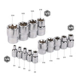 1/4" 3/8" 1/2 E-Socket Sockets Set Adapter Torx Star Bit Repair Hand Tools Head for Torque Spanner Ratchet Socket Wrench