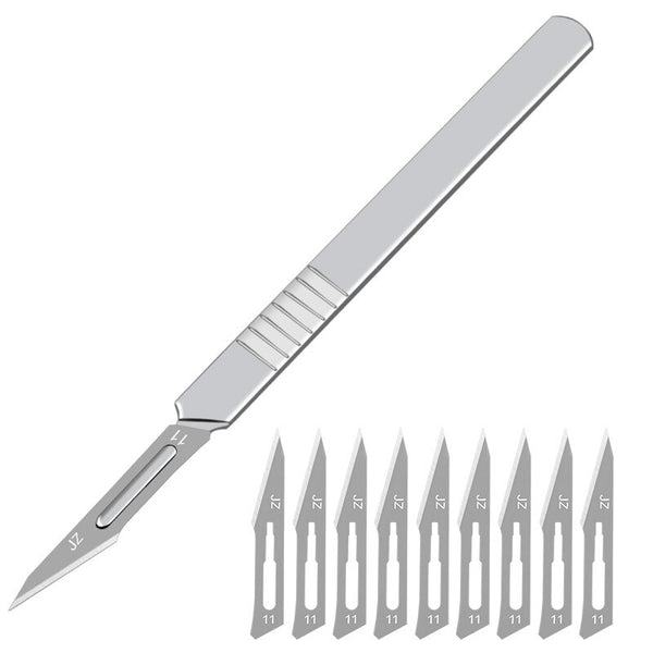 10pcs 11# 23# Carbon Steel Surgical Scalpel Blades + 1pc Handle Scalpel DIY Cutting Tool PCB Repair Animal Surgical Knife