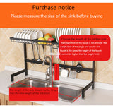 Kitchen stainless steel sink drain rack kitchen shelf DIY dishes cutlery dry drain rack 2 layer storage rack pantry organizer