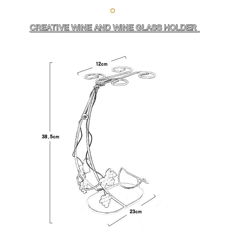 Creative Hanging Wine Glass Holder Wine Rack Metal Bracket Display Stand Bar Wine Rack Bracket Decorations Wine Glass Organizer Main image