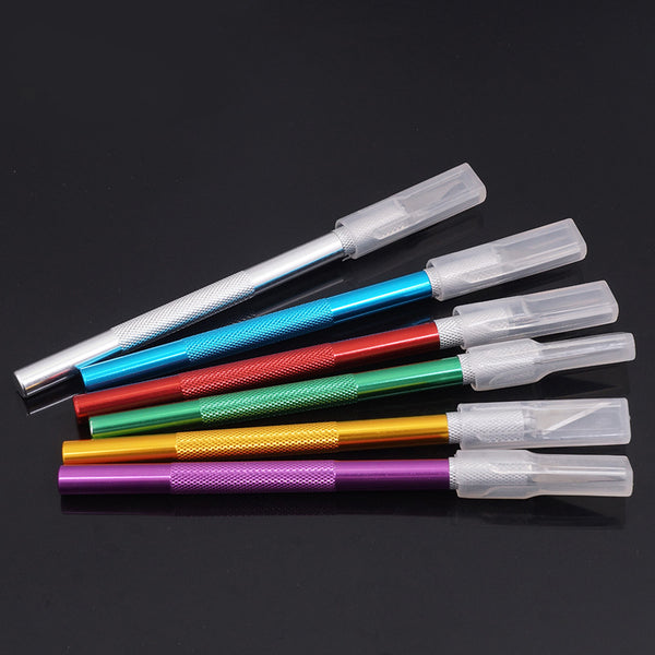 1Set 6 Blades Engraving Craft knives Non-slip Metal Scalpel Hand Tool Set Cutter Carving Multi Knife Repairing Tools
