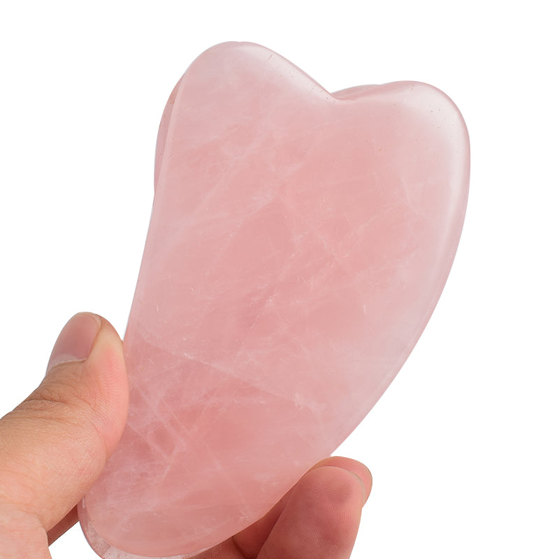 Natural Rose Quartz Guasha Body Massager Facial Back Scraper China Traditional SPA Therapy Health Care Jade Stone Scraping Tool Secondary image
