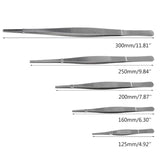 5 Sizes Toothed Tweezers Barbecue Stainless Steel Long Food Tongs Straight Home Medical Tweezer Garden Kitchen BBQ Tool