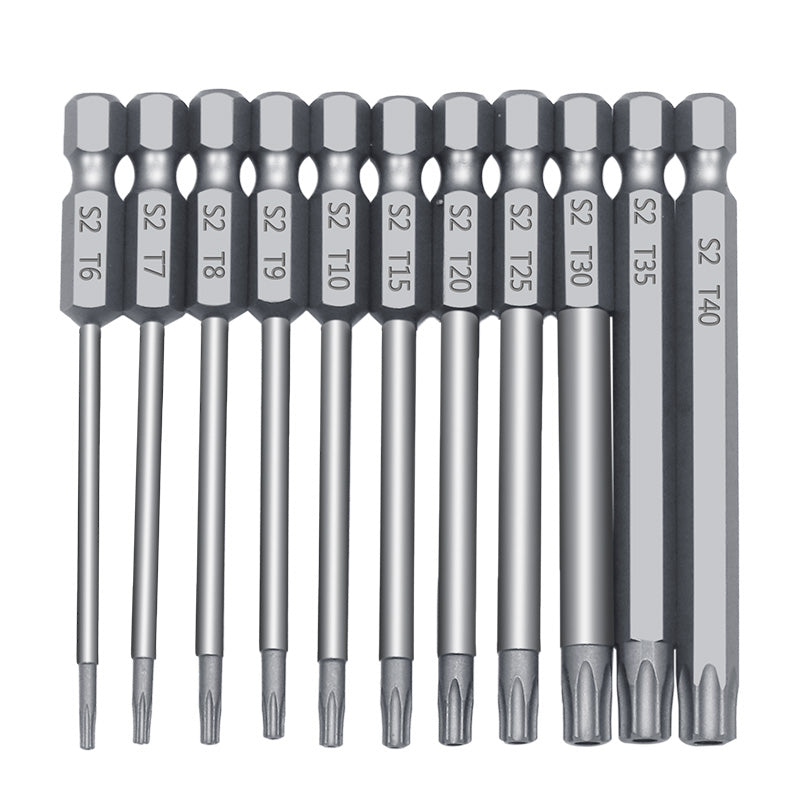 11pcs 12pcs Security Bit Set Tamper Proof Screwdriver Drill Bit Screw Driver Bits Torx Flat Head 1/4"  Hex Driver Bits