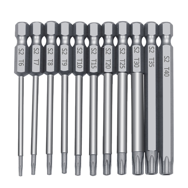 11pcs 12pcs Security Bit Set Tamper Proof Screwdriver Drill Bit Screw Driver Bits Torx Flat Head 1/4"  Hex Driver Bits