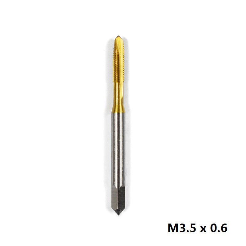 1pc M2/M2.5/M3/M3.5/M4/M5/M6 Titanium Coated Hand Tap HSS Metric Straight Flute Thread Screw Tap