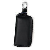 Genuine Leather Man Key Wallets Short Square Cowhide ID Card Holder Zipper Multi-function Car Keychain Housekeeper Key Organizer