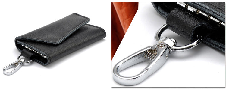 Genuine Leather Key Holder Case Keychain Pouch Bag Car Wallet Key