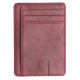 Slim Rfid Blocking Leather Wallet Credit Id Card Holder Purse Money Clip Card Case Passport Cover Business Card Holder Tarjetero
