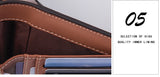 Men's Wallet Leather Short Carteira Vertical Locomotive British Casual Multi-function Card Bag Zipper Buckle Triangle Folding